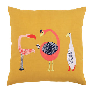 handmade linen cushion cover - birds desgin