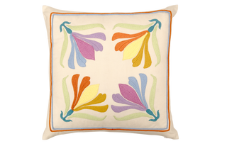 Hand Embroidered Interior Pillow Cover – 20x20 in