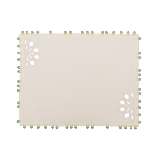 Hand Embroidered & Crochet Placemats 14" × 18" (Set of 4)