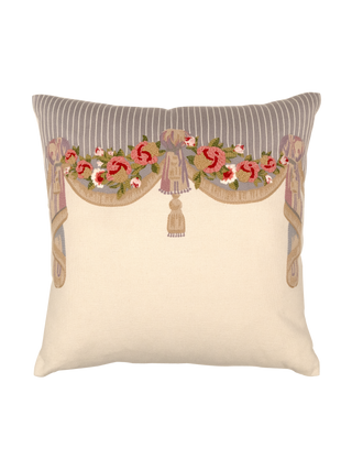 Hand Embroidered Tapestry Silk Pillow Cover 20" x 20"