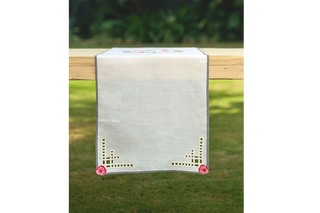 Hand Embroidered Heirloom Petals Table Runner 16.5" × 67"