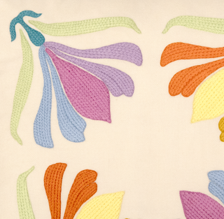 Hand Embroidered Interior Pillow Cover – 20x20 in