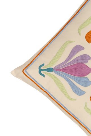 Hand Embroidered Interior Pillow Cover – 20x20 in