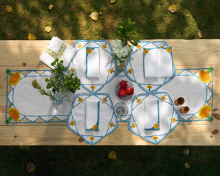 Cutwork Linen Table Runner 16.5×67 in