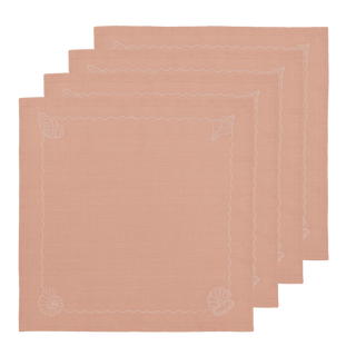 Hand Embroidered Marine Life Napkins 18" x 18" (Set of 4)