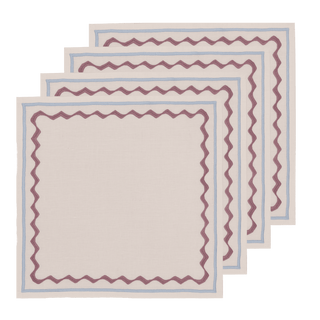 Embroidered Ripple Stitch Napkins 18" x 18" (Set of 4)