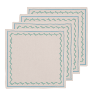 Embroidered Ripple Stitch Napkins 18" x 18" (Set of 4)