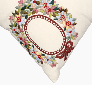 Hand Embroidered Tapestry Silk Pillow Cover 20" x 20"