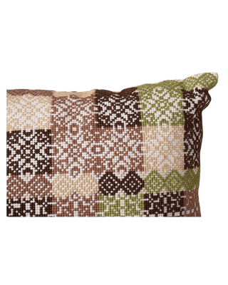 Hand Embroidered Cross-Stitch Pillow Cover 14" x 20"