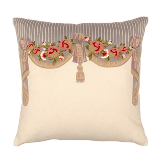 Hand Embroidered Tapestry Silk Pillow Cover 20" x 20"