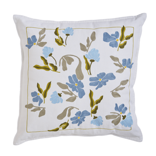 Hand Embroidered  Bouquet Pillow Cover 20" x 20"