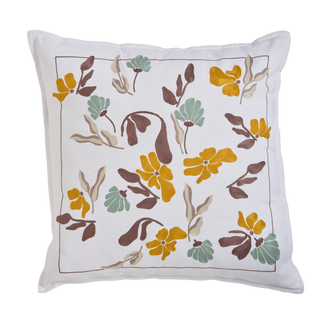 Hand Embroidered  Bouquet Pillow Cover 20" x 20"