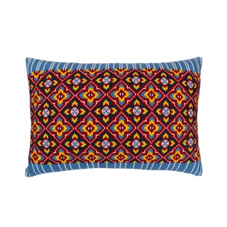 Hand Embroidered Cross-Stitch Pillow Cover 14" x 20"