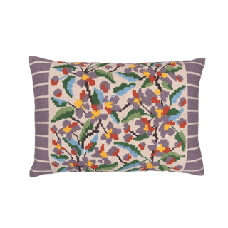 Hand Embroidered Cross-Stitch Pillow Cover 14" x 20"