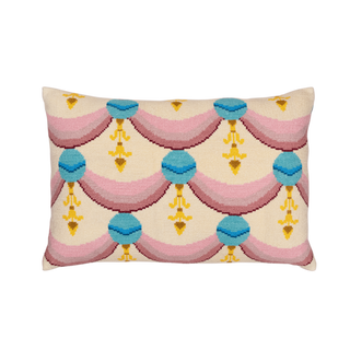 Hand Embroidered Cross-Stitch Pillow Cover 14" x 20"