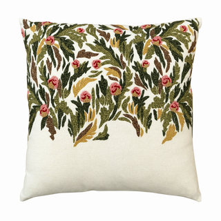 Hand Embroidered Tapestry Silk Pillow Cover 20" x 20"