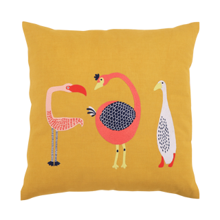 Hand Embroidered Birds Pillow Cover 20" x 20"