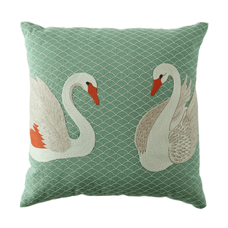 Hand Embroidered Birds Pillow Cover 20" x 20"