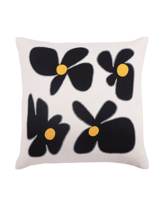 Hand Embroidered Bouquet Pillow Cover 20" x 20"