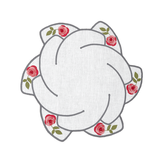 Hand Embroidered Heirloom Petals Placemats 16" round (Set of 4)