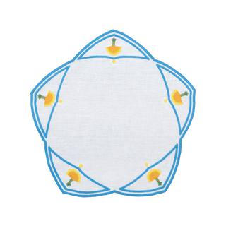 Hand Embroidered Heirloom Petals Placemats 16" round (Set of 4)