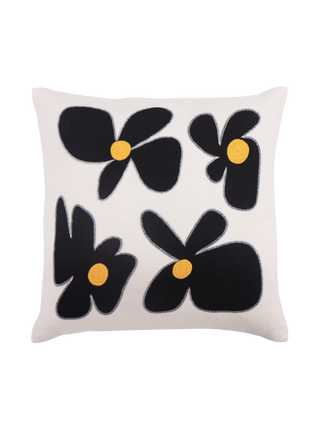 Hand Embroidered Bouquet Pillow Cover 20" x 20"