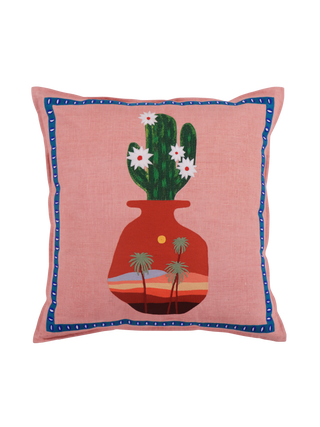 Hand Embroidered Still Life Pillow Cover 20" x 20"