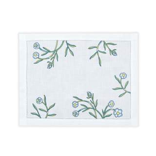Hand Embroidered Floral Fresco Placemats 14" × 18" (Set of 4)