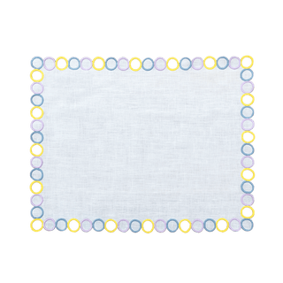 Hand Embroidered Circular Elegance Placemats 14" × 18" (Set of 4)