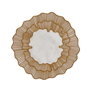 Hand Embroidered Circular Elegance Placemats 16.5" round (Set of 4)