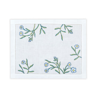 Hand Embroidered Floral Fresco Placemats 14" × 18" (Set of 4)