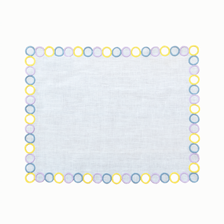 Hand Embroidered Circular Elegance Placemats 14" × 18" (Set of 4)