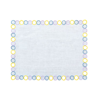 Hand Embroidered Circular Elegance Placemats 14" × 18" (Set of 4)