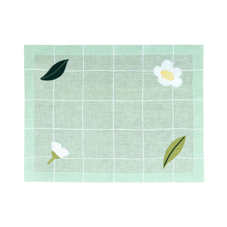 Hand Embroidered Trellis Placemats 14" × 18" (Set of 4)