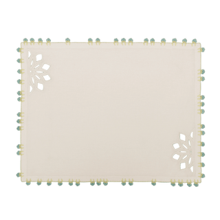 Hand Embroidered & Crochet Placemats 14" × 18" (Set of 4)