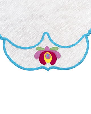 Hand Embroidered Heirloom Petals Placemats 16" round (Set of 4)