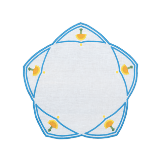 Hand Embroidered Heirloom Petals Placemats 16" round (Set of 4)