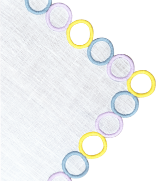 Hand Embroidered Circular Elegance Placemats 14" × 18" (Set of 4)