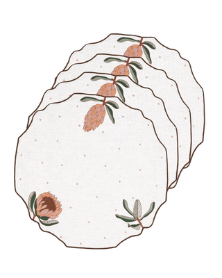 Hand Embraided Autumn Meadow Placemats 16.5" round (Set of 4)