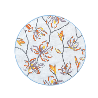Hand Embroidered Jardin Placemats 16" round (Set of 4)