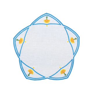 Hand Embroidered Heirloom Petals Placemats 16" round (Set of 4)