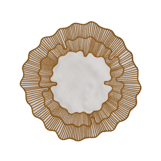 Hand Embroidered Circular Elegance Placemats 16.5" round (Set of 4)