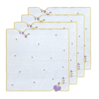 Hand Embroidered Vintage Floral Napkin 18" x 18" (Set of 4)