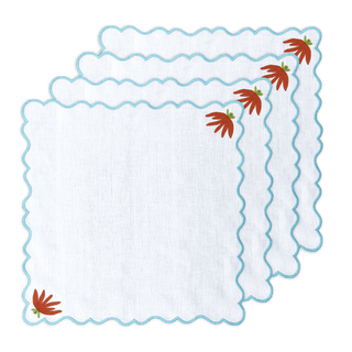 Hand Embroidered Heirloom Petals Napkins 18" x 18" (Set of 4)