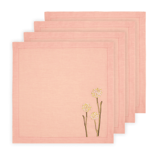 Hand Embroidered Flora and Flutter Napkins 18" x 18" (Set of 4)