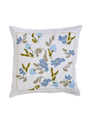 Hand Embroidered  Bouquet Pillow Cover 20" x 20"