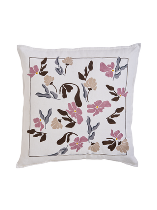 Hand Embroidered  Bouquet Pillow Cover 20" x 20"