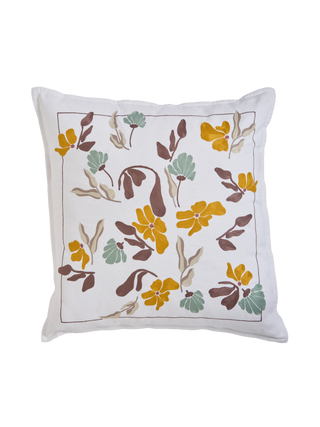 Hand Embroidered  Bouquet Pillow Cover 20" x 20"