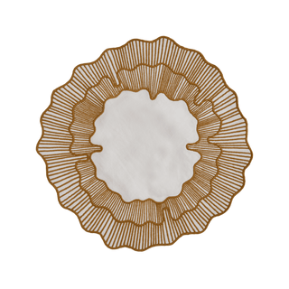 Hand Embroidered Circular Elegance Placemats 16.5" round (Set of 4)