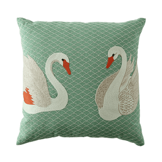 Hand Embroidered Birds Pillow Cover 20" x 20"